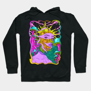 Metamorphosis - Trippy Sci Fi Portrait Hoodie